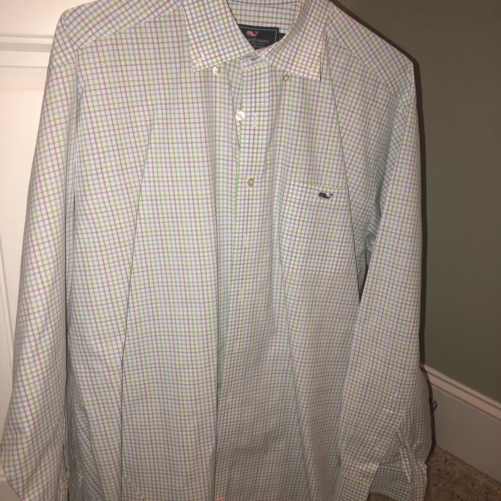 Mens vineyard vines long sleeve button up shirt